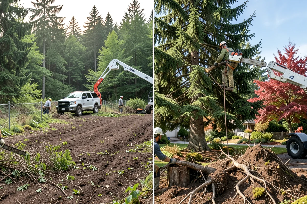 Leaning tree removal in Fircrest, Pierce County, WA - On-site assessment and hazard evaluation