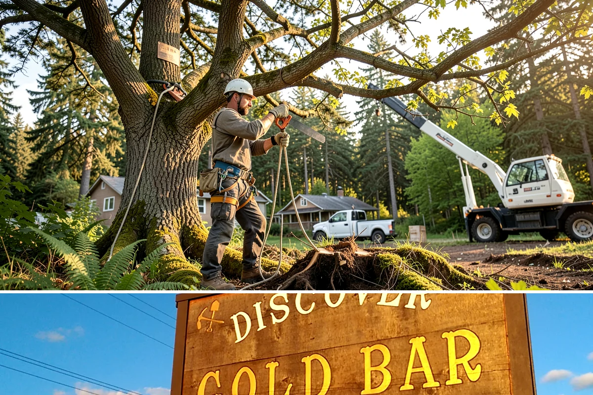 Leaning tree removal in Gold Bar, Snohomish County, WA - This service can be performed year-round in the Puget Sound climate but requires extra caution during wet seasons when unstable...