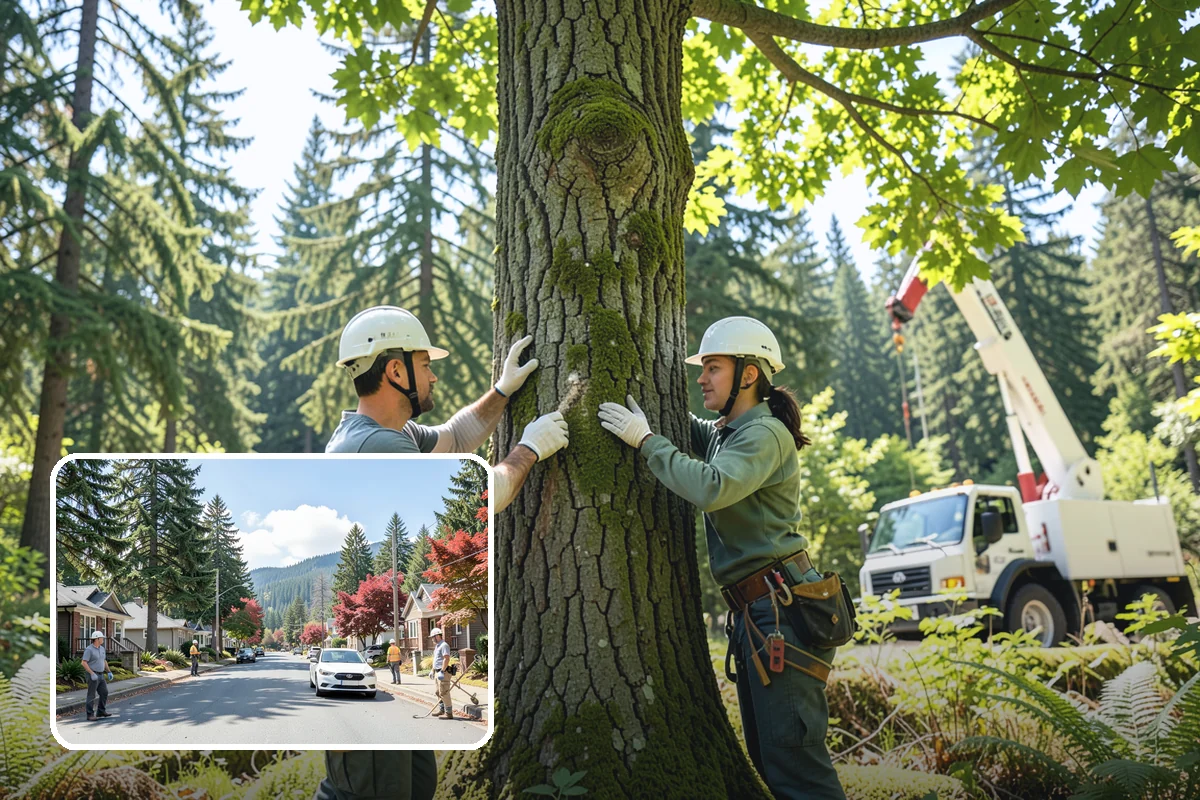 Leaning tree removal in Hunts Point, King County, WA - Removes safety hazards and reduces liability