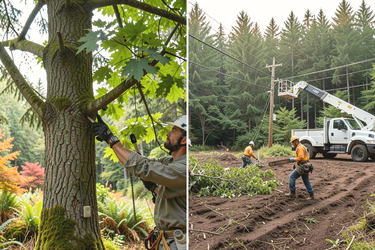 Leaning tree removal in Issaquah, King County, WA - On-site assessment and hazard evaluation
