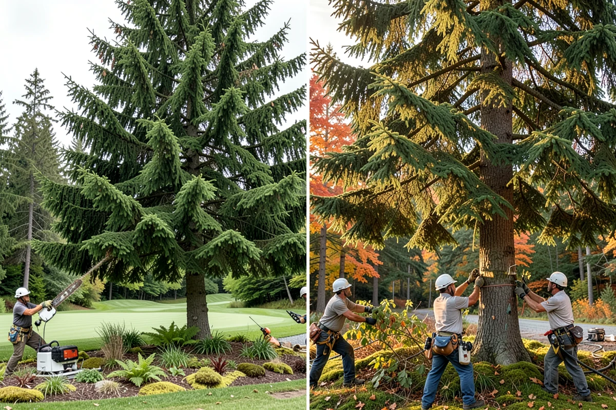 Leaning tree removal in Kenmore, King County, WA - On-site assessment and hazard evaluation