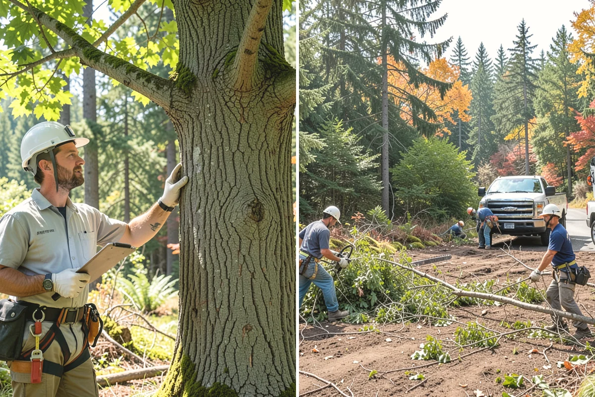 Leaning tree removal in La Conner, Skagit County, WA - On-site assessment and hazard evaluation