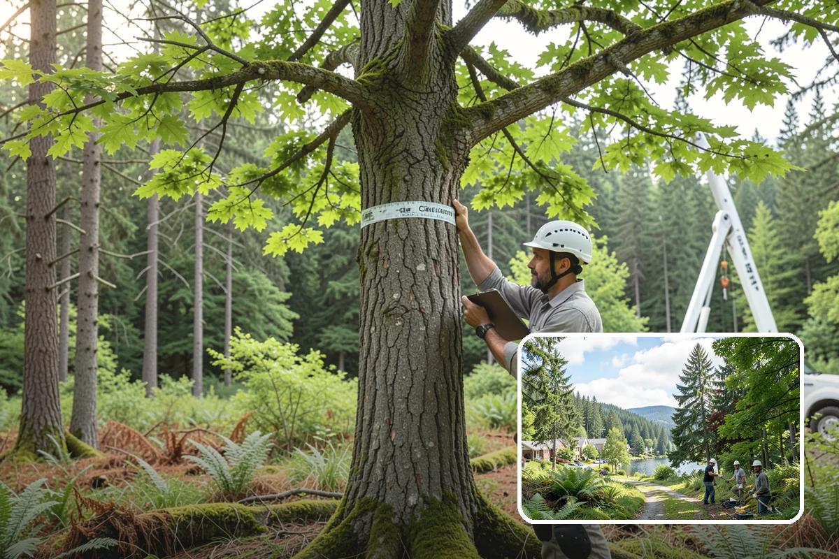 Leaning tree removal in Lake Forest Park, King County, WA - Removes safety hazards and reduces liability
