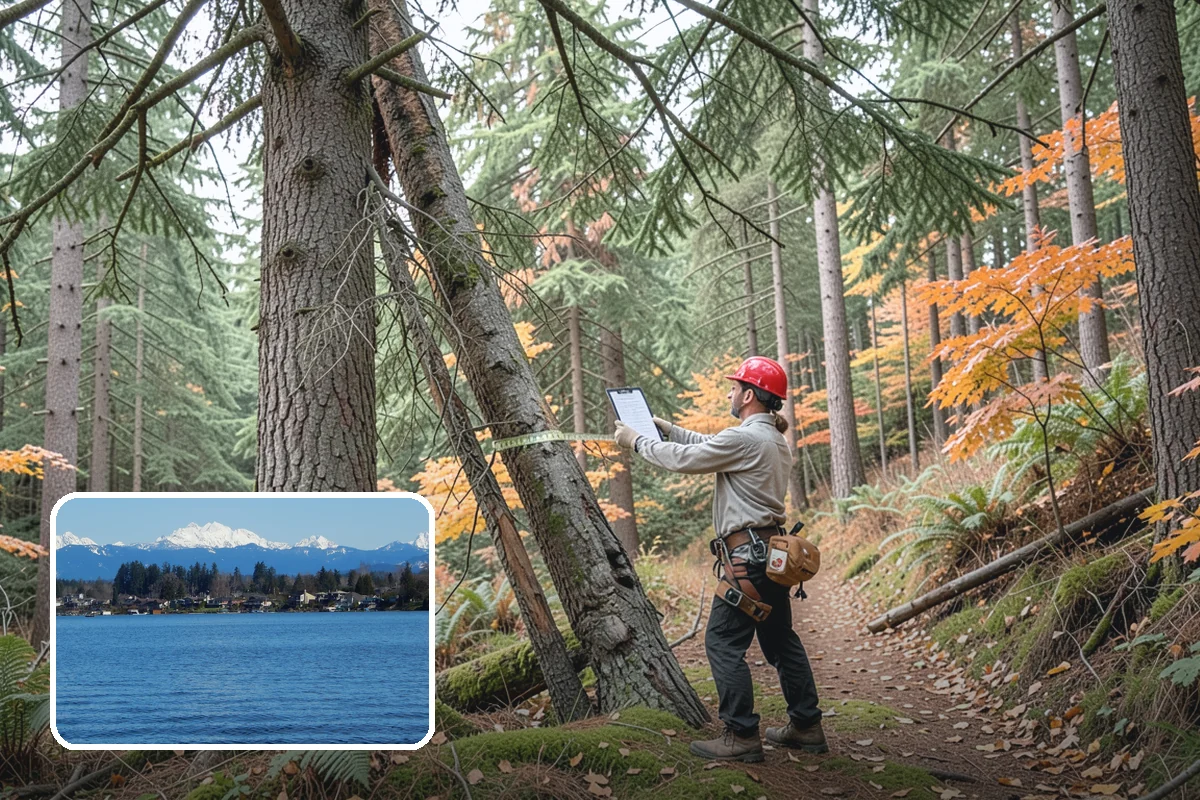 Leaning tree removal in Lake Stevens, Snohomish County, WA - Removes safety hazards and reduces liability