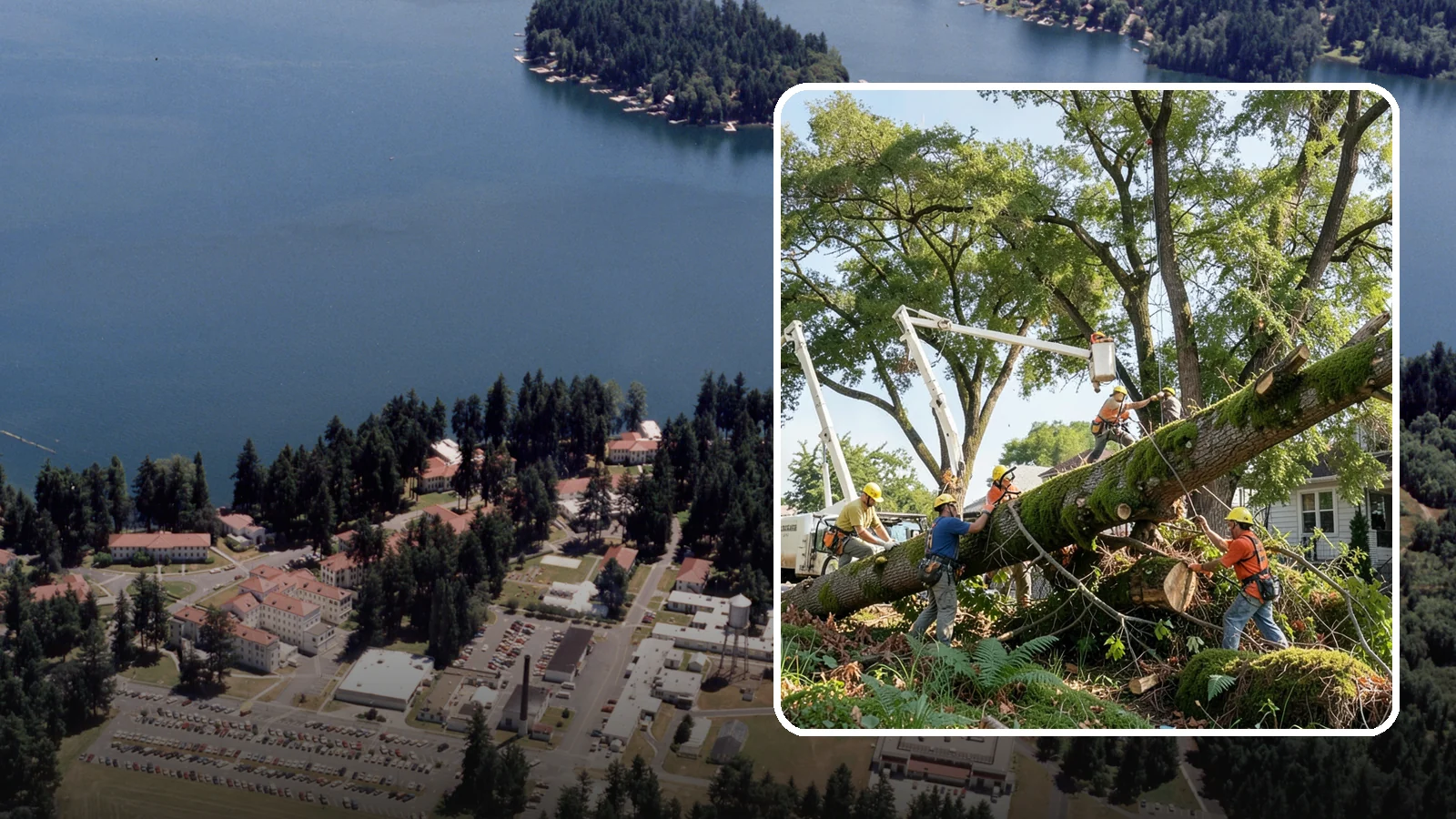 Leaning tree removal in Lakewood, Pierce County, WA - The removal of trees with a pronounced or unstable lean.