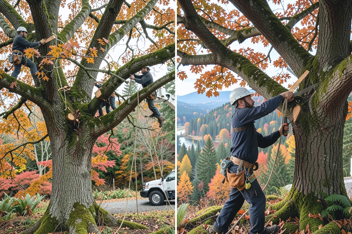Leaning tree removal in Marysville, Snohomish County, WA - On-site assessment and hazard evaluation