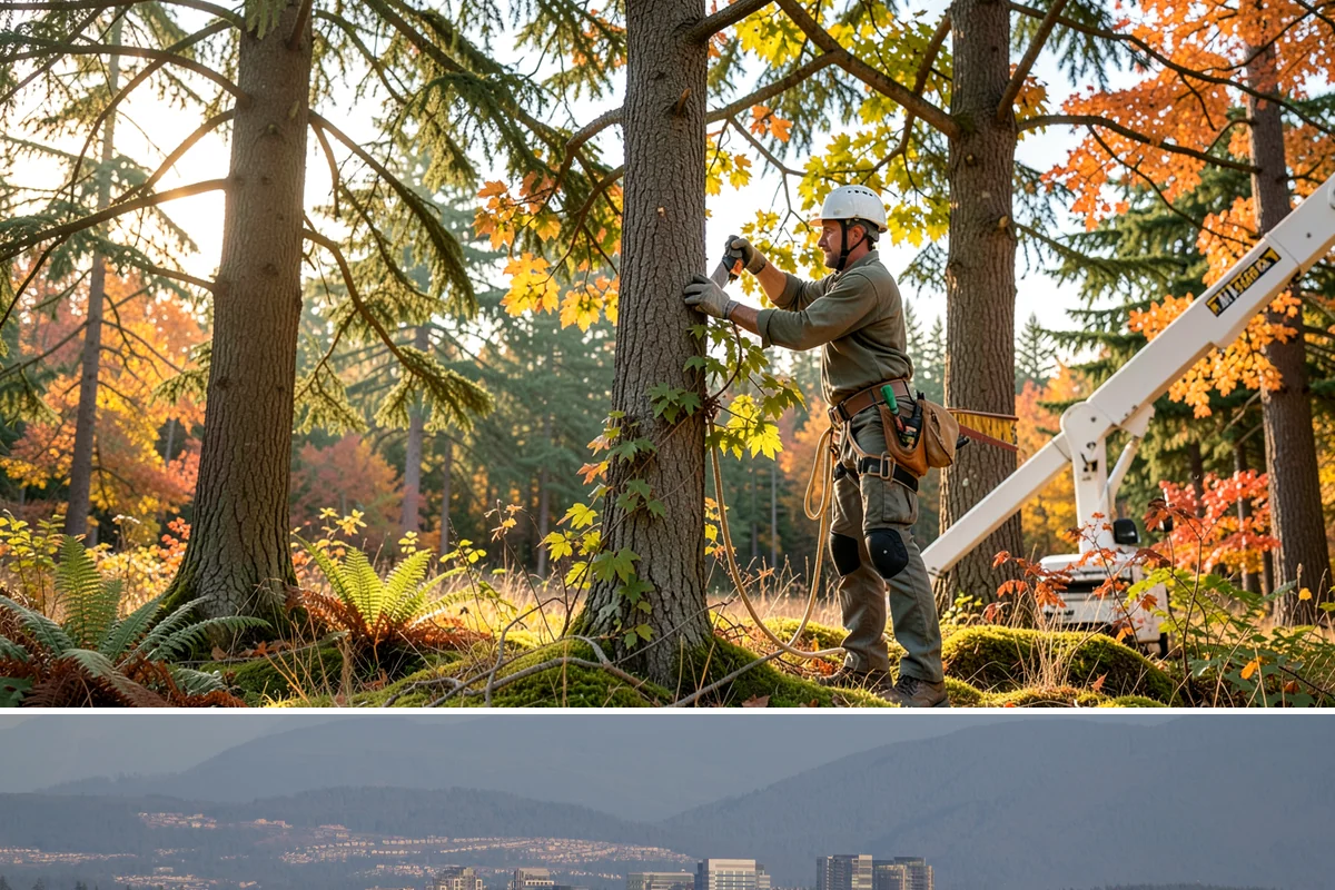 Leaning tree removal in Medina, King County, WA - This service can be performed year-round in the Puget Sound climate but requires extra caution during wet seasons when unstable...