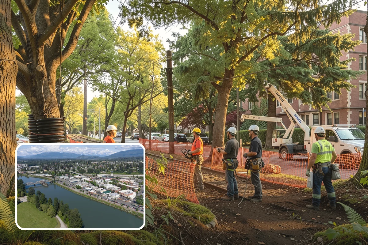 Leaning tree removal in Mount Vernon, Skagit County, WA - Removes safety hazards and reduces liability
