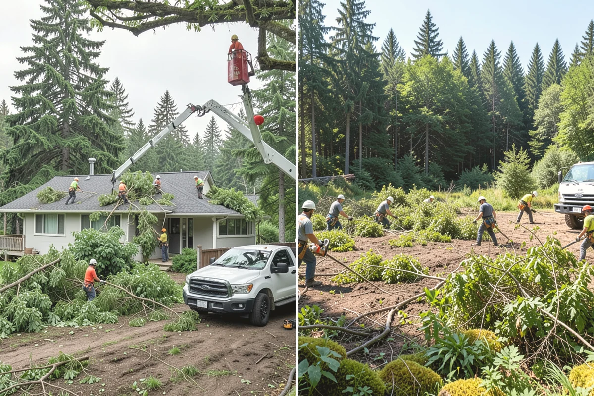 Leaning tree removal in Mountlake Terrace, Snohomish County, WA - On-site assessment and hazard evaluation
