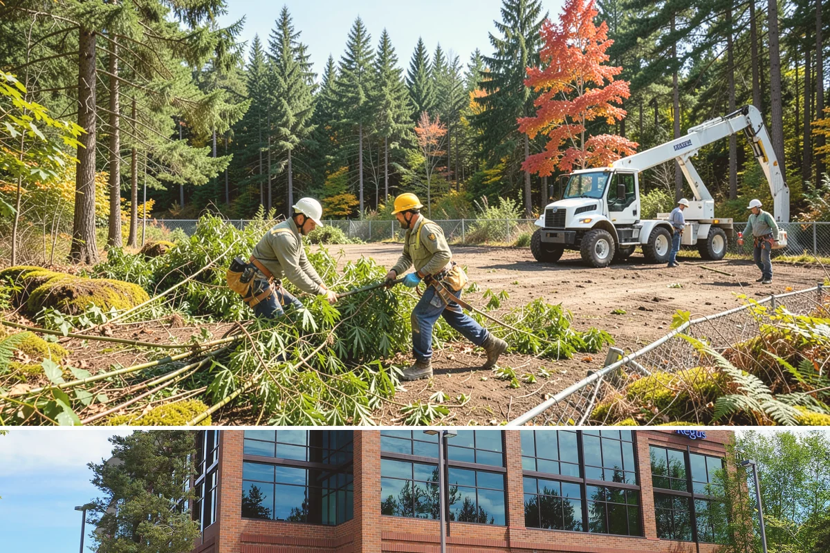 Leaning tree removal in Mountlake Terrace, Snohomish County, WA - This service can be performed year-round in the Puget Sound climate but requires extra caution during wet seasons when unstable...