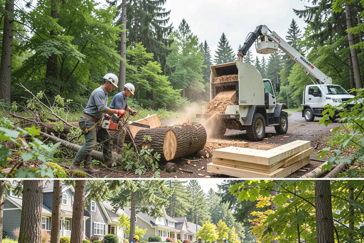 Leaning tree removal in Normandy Park, King County, WA - This service can be performed year-round in the Puget Sound climate but requires extra caution during wet seasons when unstable...