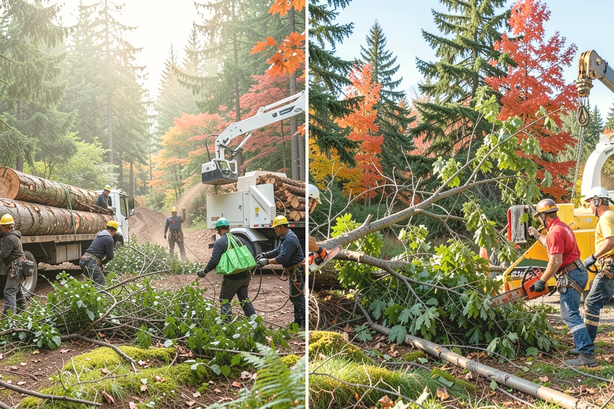 Leaning tree removal in North Bend, King County, WA - On-site assessment and hazard evaluation