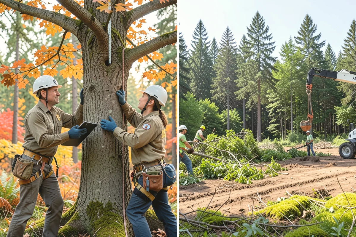 Leaning tree removal in Oak Harbor, Island County, WA - On-site assessment and hazard evaluation
