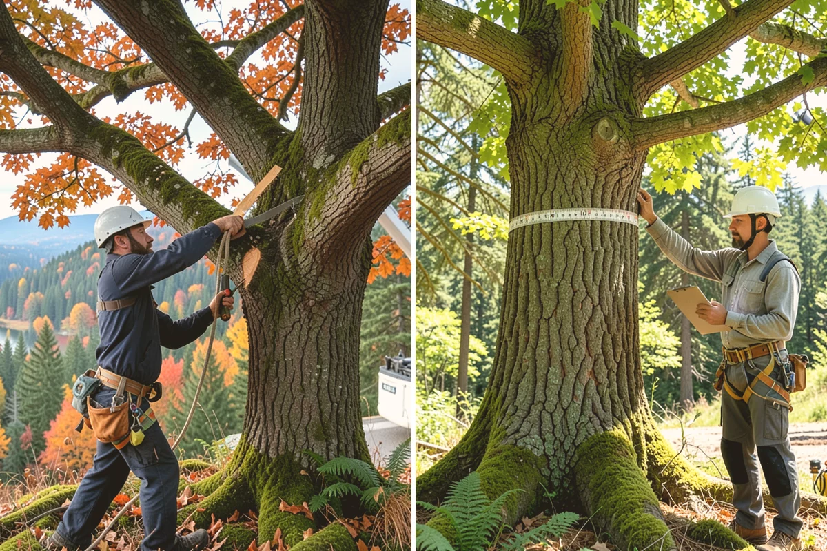 Leaning tree removal in Orting, Pierce County, WA - On-site assessment and hazard evaluation