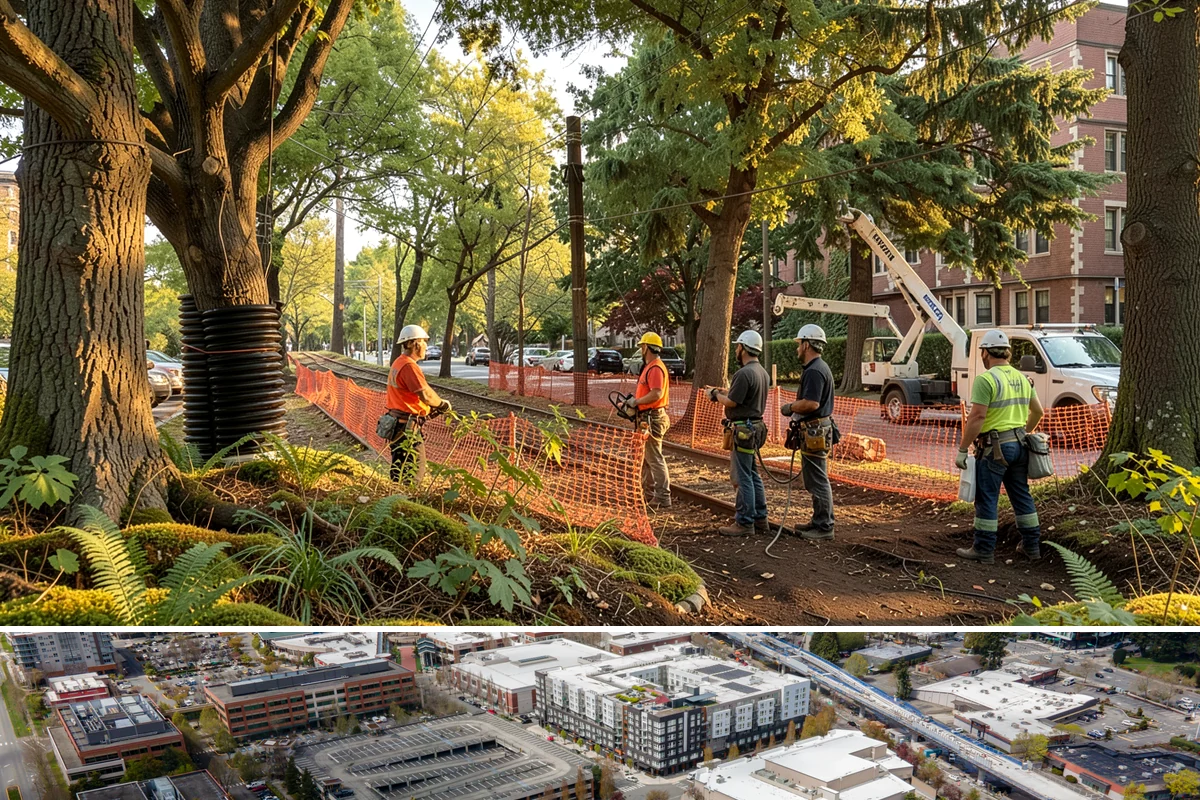 Leaning tree removal in Redmond, King County, WA - This service can be performed year-round in the Puget Sound climate but requires extra caution during wet seasons when unstable...