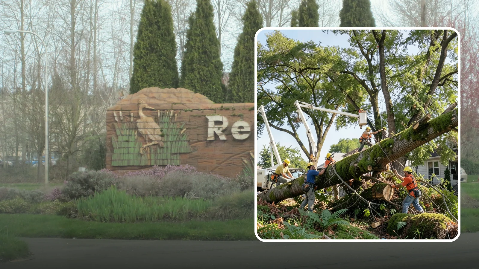Leaning tree removal in Renton, King County, WA - The removal of trees with a pronounced or unstable lean.