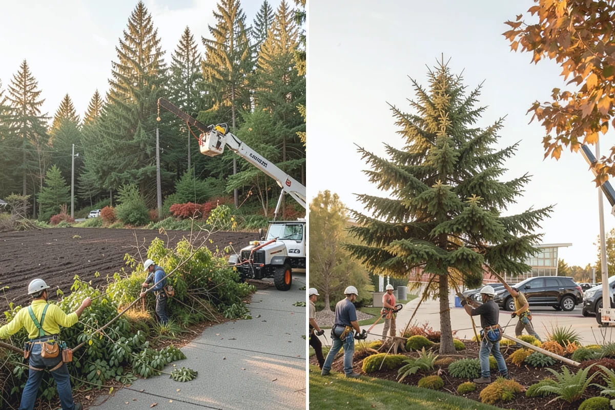 Leaning tree removal in Roy, Pierce County, WA - On-site assessment and hazard evaluation