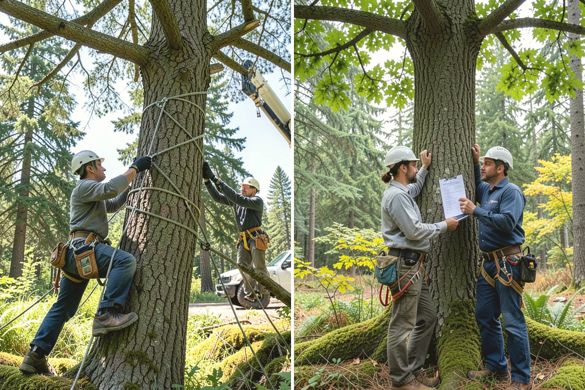 Leaning tree removal in Ruston, Pierce County, WA - On-site assessment and hazard evaluation