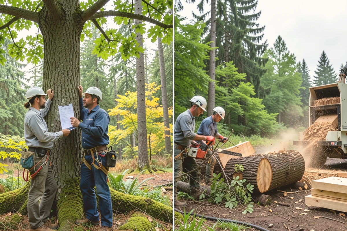 Leaning tree removal in Sammamish, King County, WA - On-site assessment and hazard evaluation