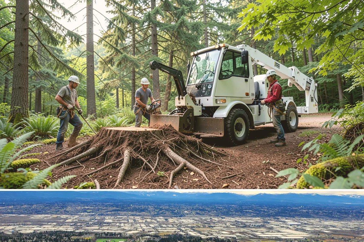 Leaning tree removal in SeaTac, King County, WA - This service can be performed year-round in the Puget Sound climate but requires extra caution during wet seasons when unstable...
