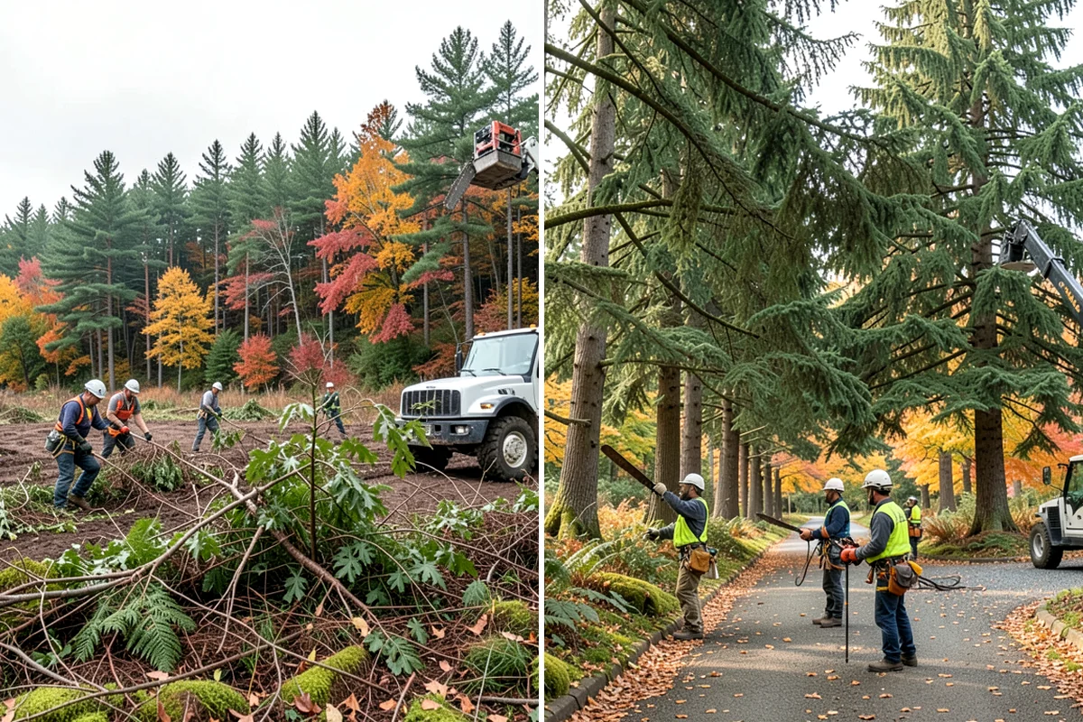 Leaning tree removal in Seattle, King County, WA - On-site assessment and hazard evaluation