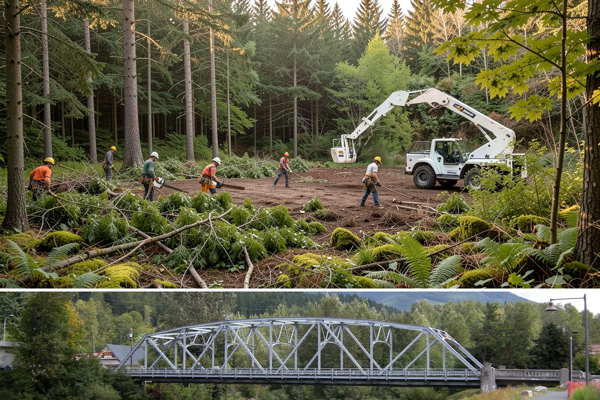 Leaning tree removal in Skykomish, King County, WA - This service can be performed year-round in the Puget Sound climate but requires extra caution during wet seasons when unstable...