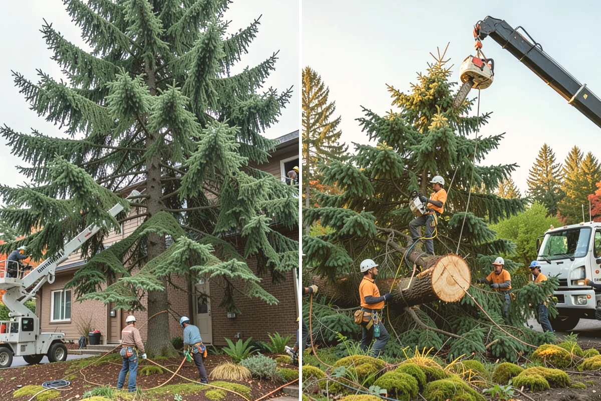 Leaning tree removal in Snohomish, Snohomish County, WA - On-site assessment and hazard evaluation