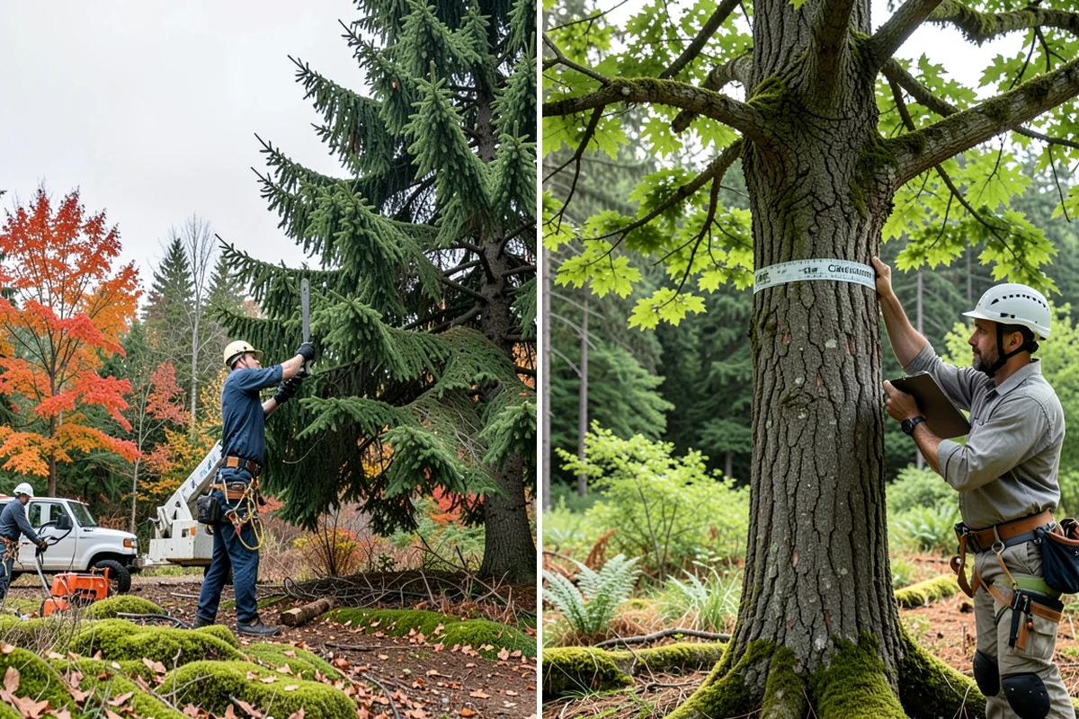 Leaning tree removal in Snoqualmie, King County, WA - On-site assessment and hazard evaluation