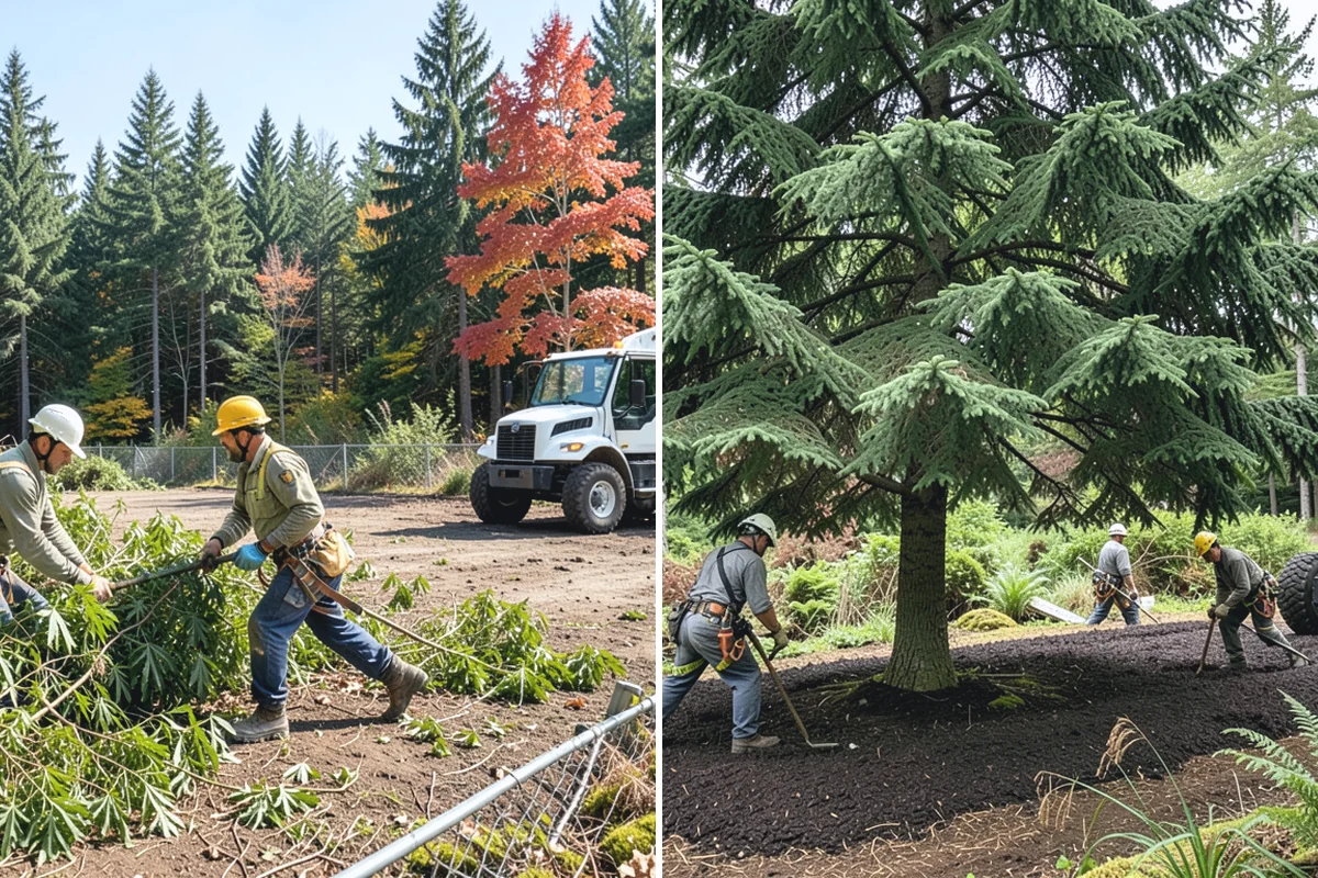 Leaning tree removal in South Prairie, Pierce County, WA - On-site assessment and hazard evaluation