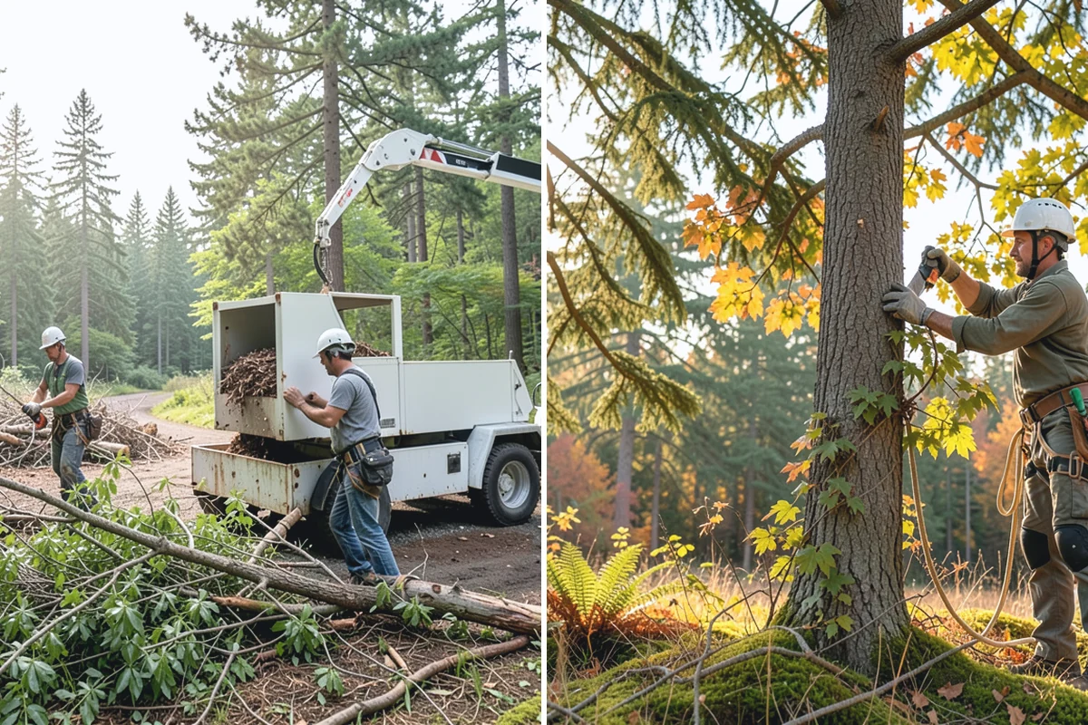Leaning tree removal in Sumner, Pierce County, WA - On-site assessment and hazard evaluation