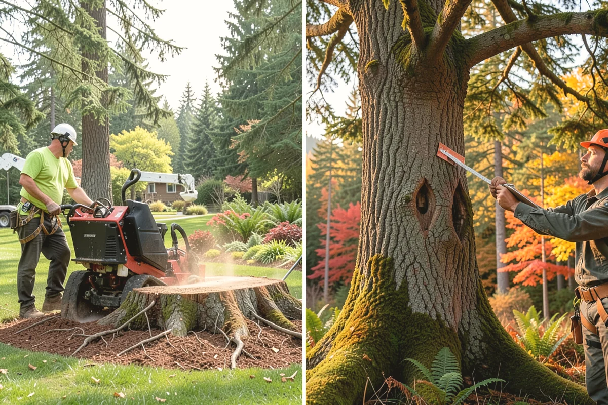 Leaning tree removal in Tukwila, King County, WA - On-site assessment and hazard evaluation