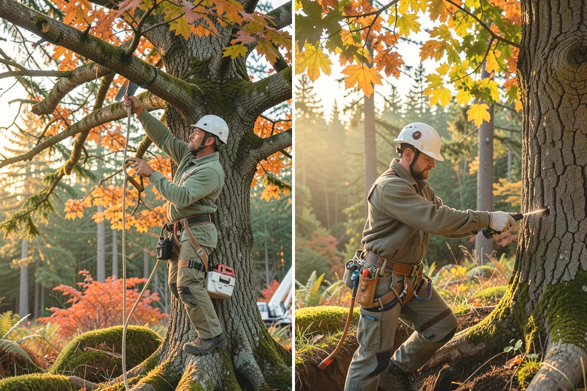 Leaning tree removal in University Place, Pierce County, WA - On-site assessment and hazard evaluation