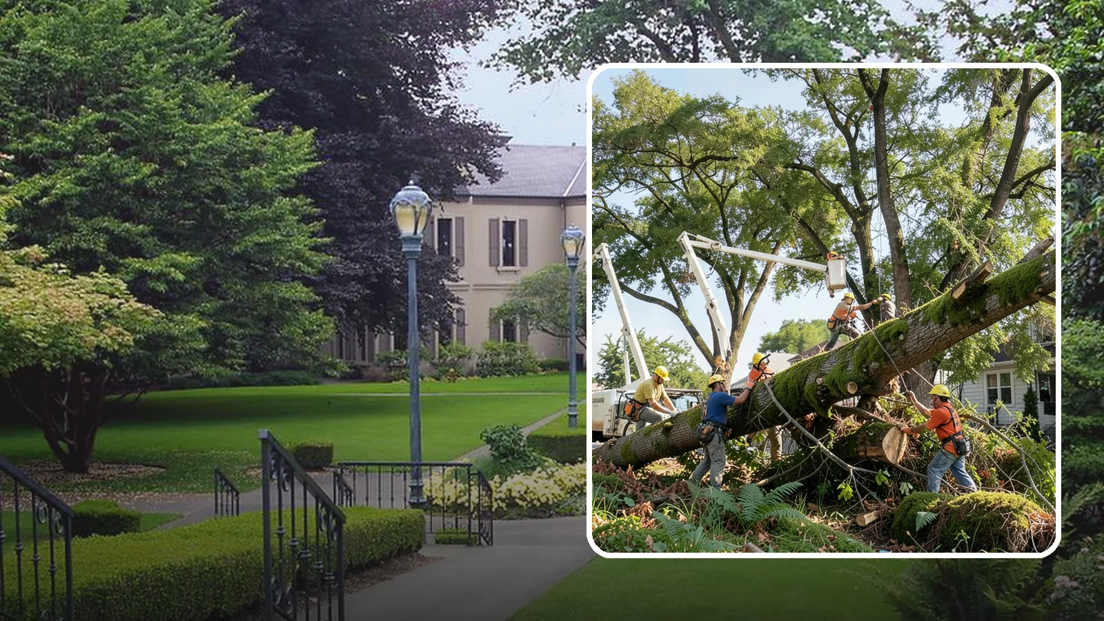 Leaning tree removal in Woodinville, King County, WA - The removal of trees with a pronounced or unstable lean.