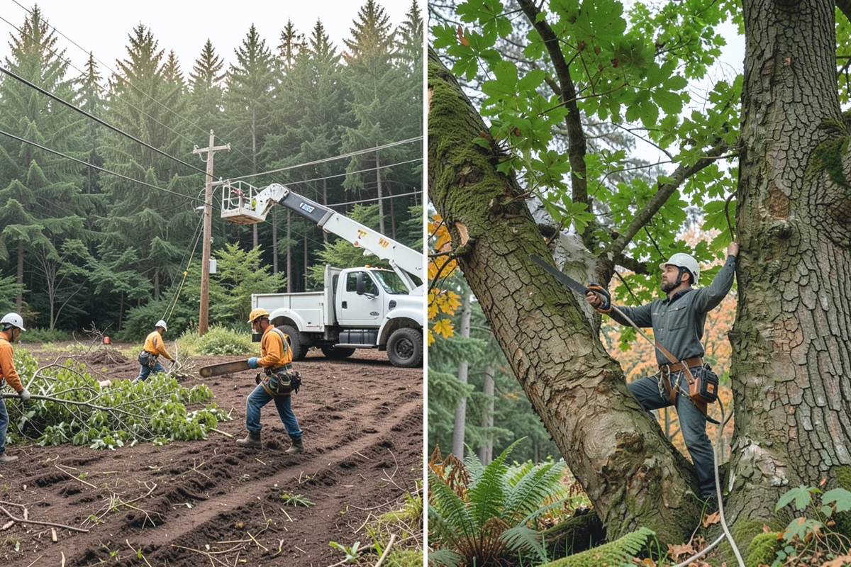 Leaning tree removal in Woodinville, King County, WA - On-site assessment and hazard evaluation