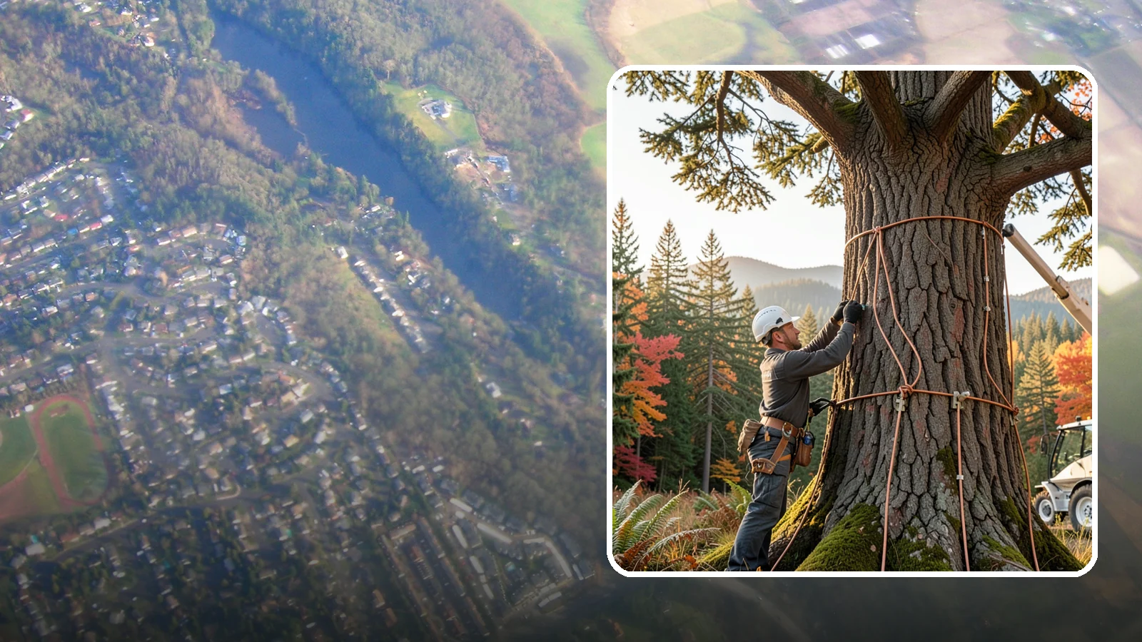 Lightning protection systems in Algona, King County, WA - The installation of lightning protection for high-value trees.