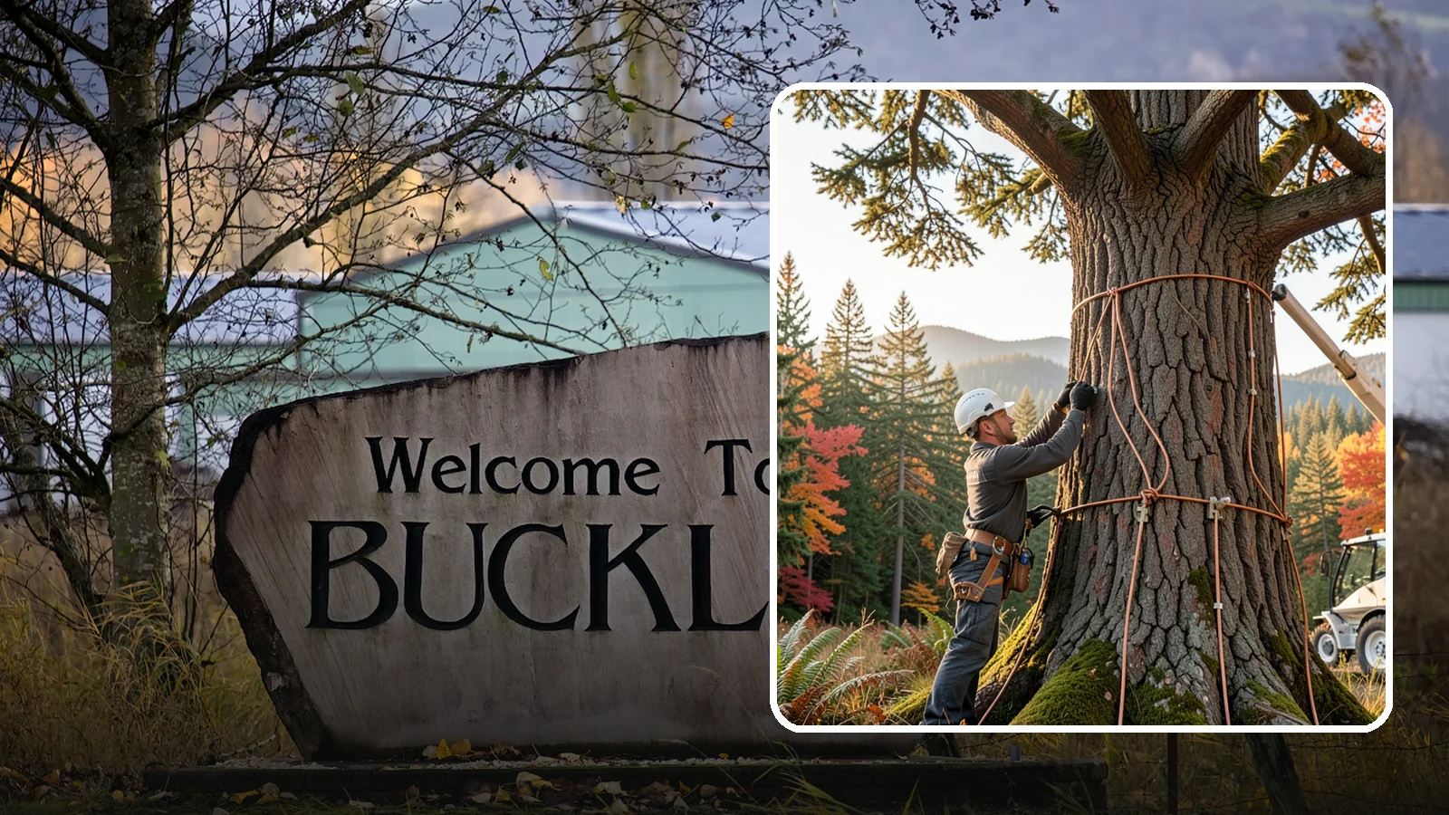 Lightning protection systems in Buckley, Pierce County, WA - The installation of lightning protection for high-value trees.