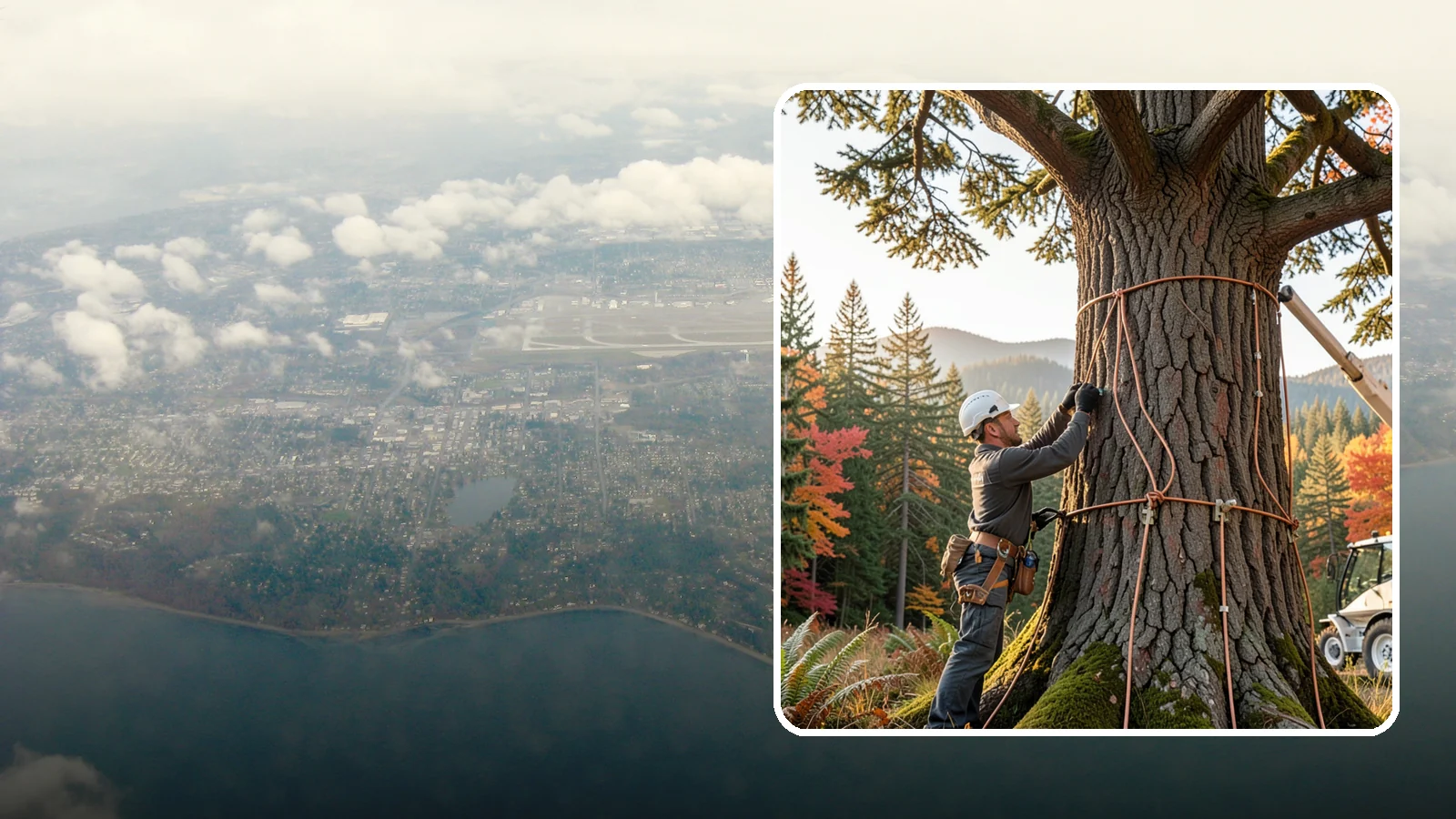Lightning protection systems in Burien, King County, WA - The installation of lightning protection for high-value trees.