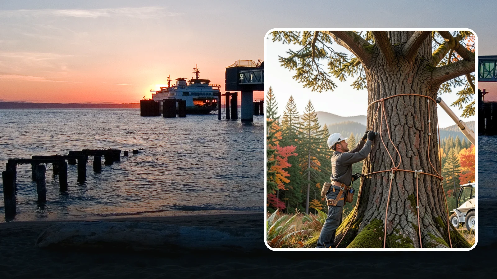 Lightning protection systems in Edmonds, Snohomish County, WA - The installation of lightning protection for high-value trees.