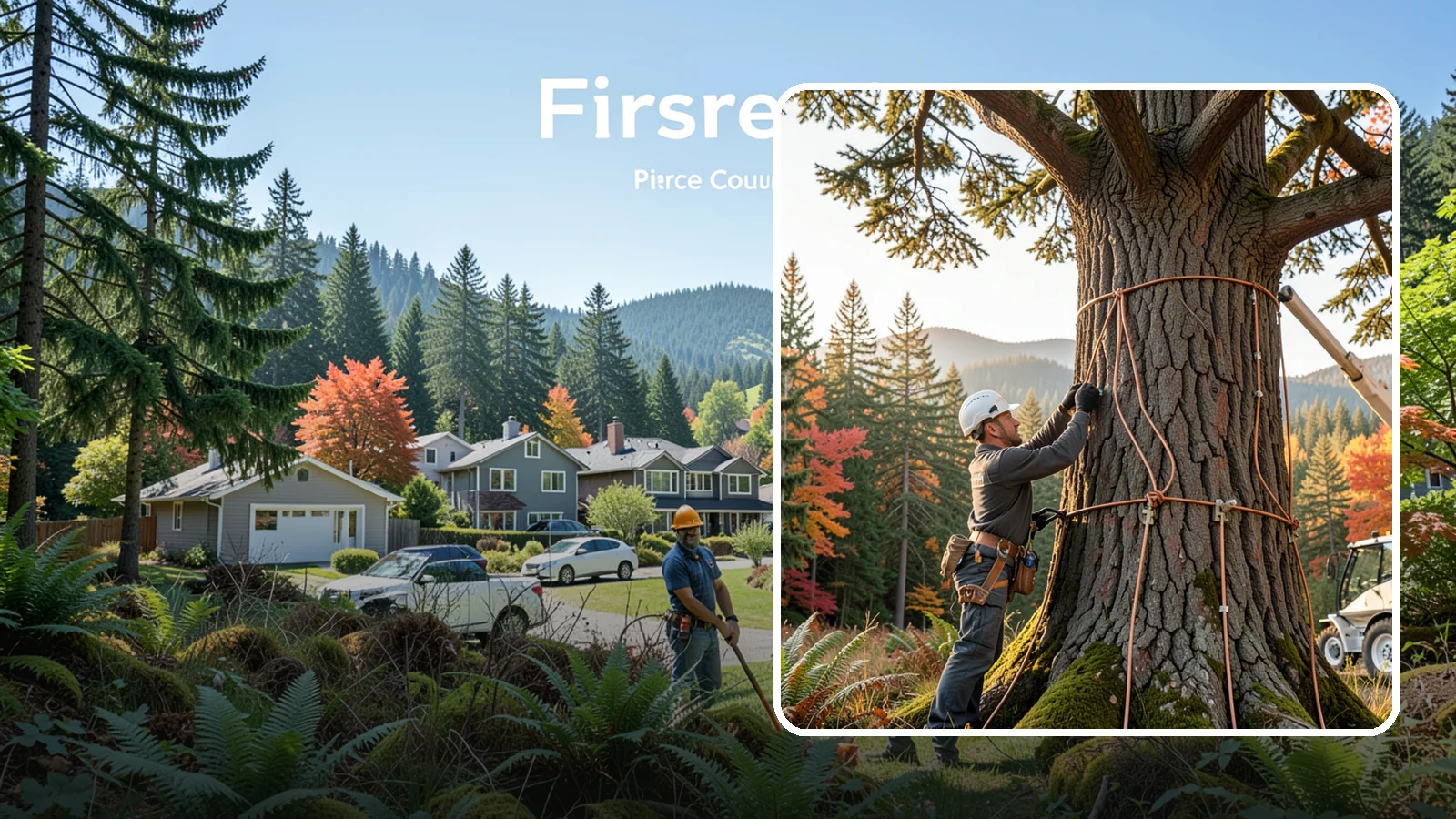 Lightning protection systems in Fircrest, Pierce County, WA - The installation of lightning protection for high-value trees.
