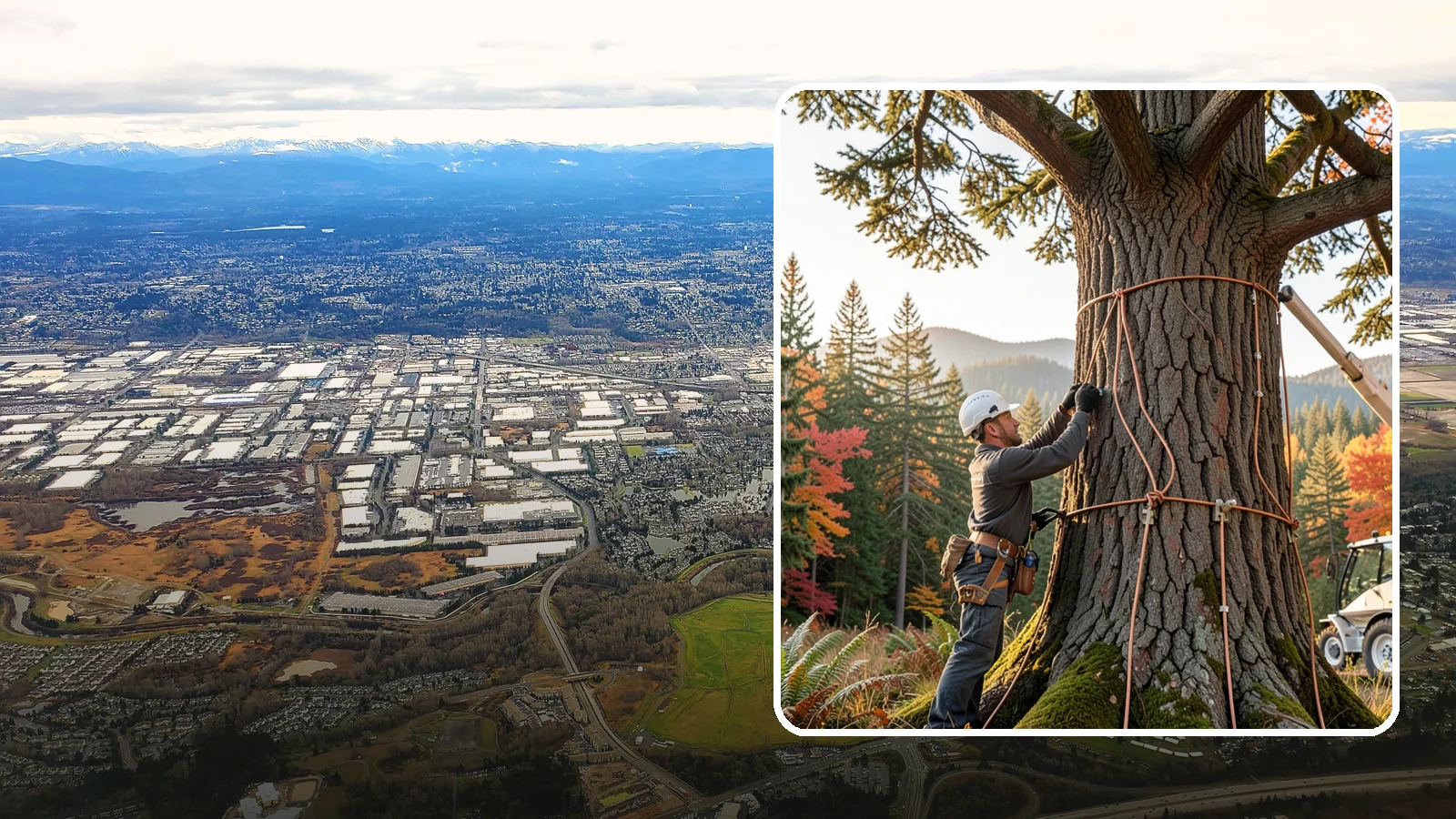 Lightning protection systems in Kent, King County, WA - The installation of lightning protection for high-value trees.