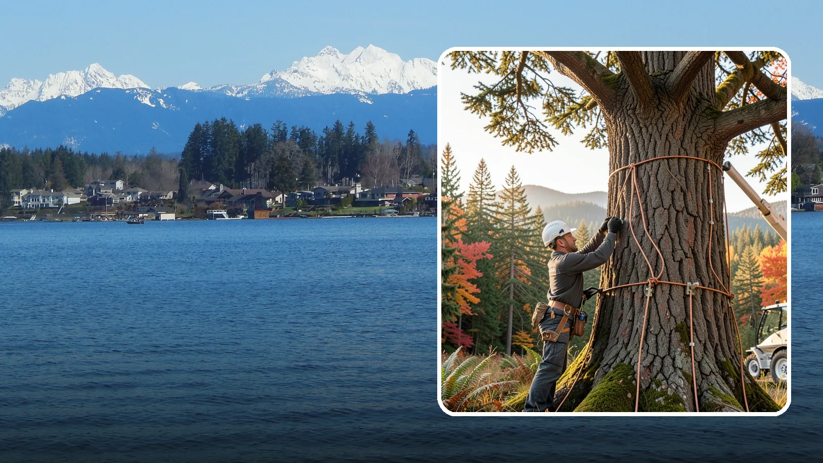 Lightning protection systems in Lake Stevens, Snohomish County, WA - The installation of lightning protection for high-value trees.