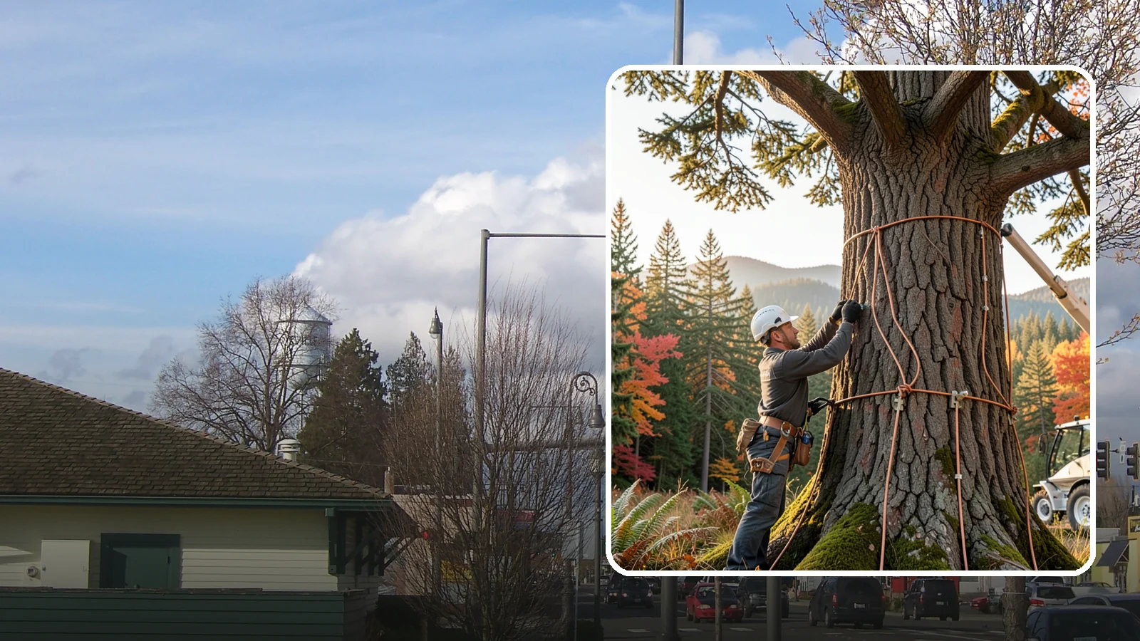 Lightning protection systems in Marysville, Snohomish County, WA - The installation of lightning protection for high-value trees.