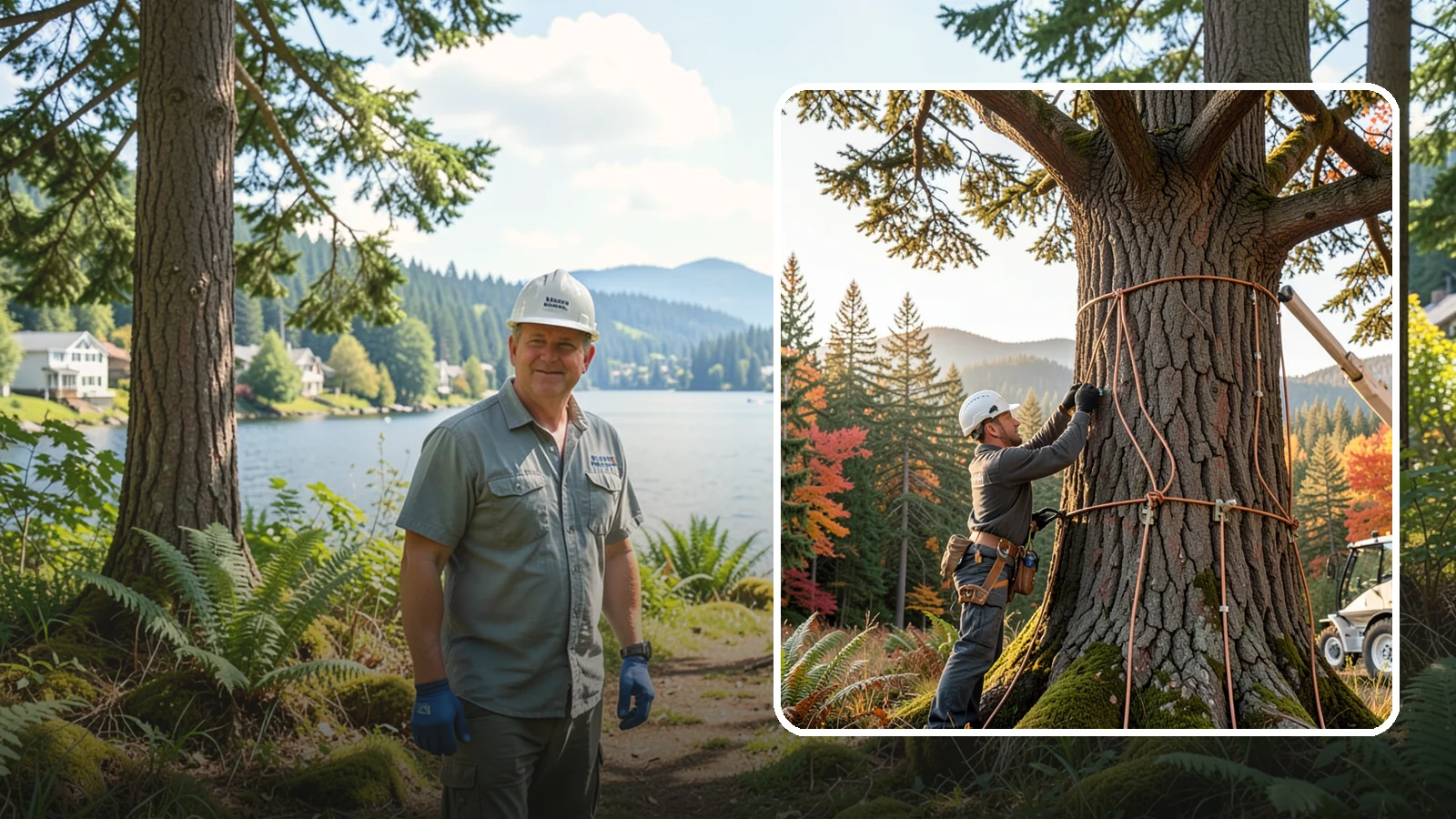 Lightning protection systems in Milton, King County, WA - The installation of lightning protection for high-value trees.