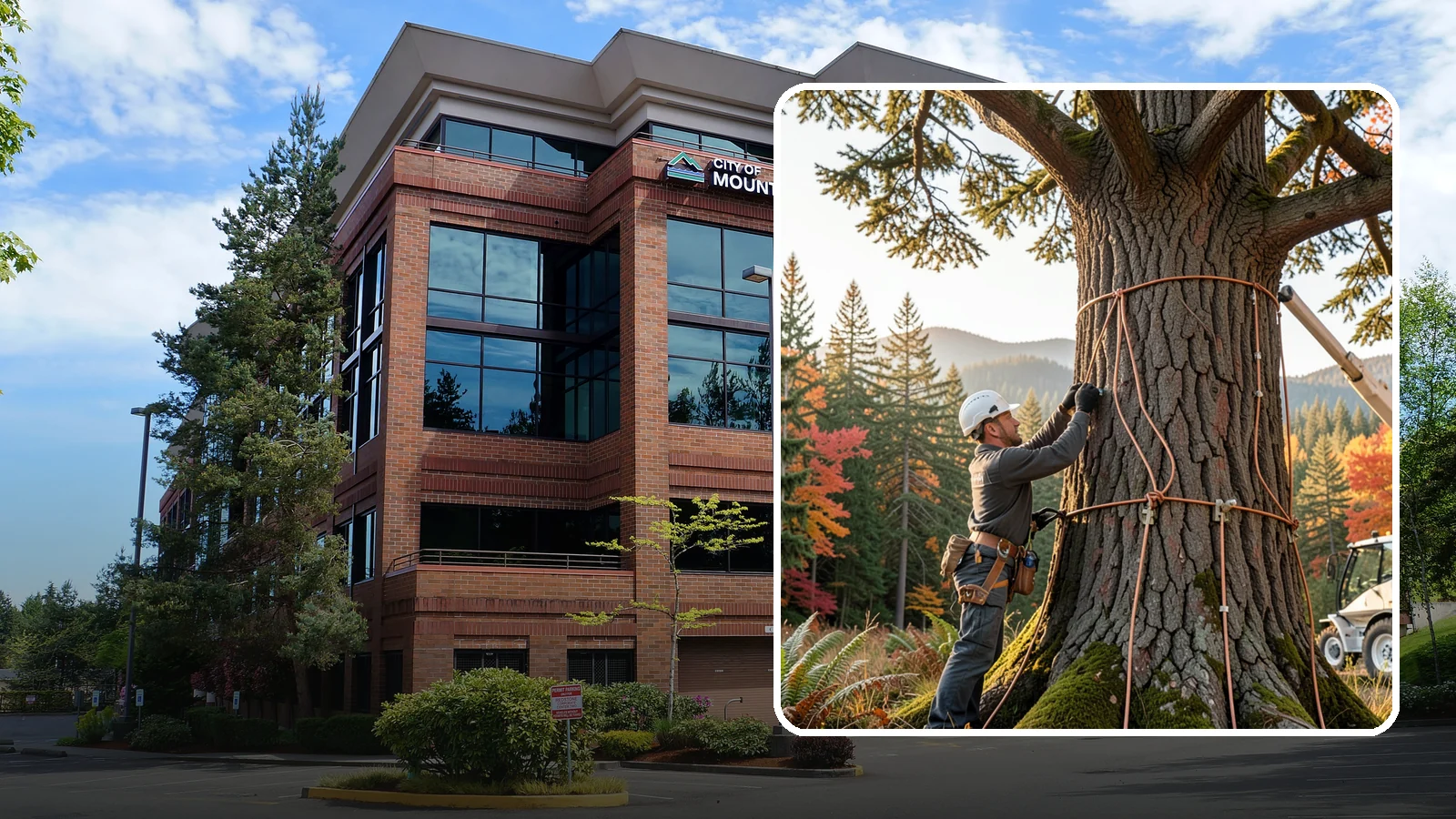 Lightning protection systems in Mountlake Terrace, Snohomish County, WA - The installation of lightning protection for high-value trees.