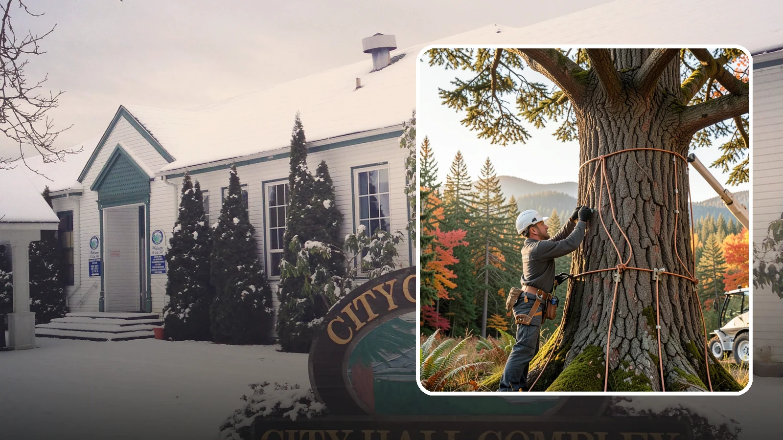 Lightning protection systems in Pacific, King County, WA - The installation of lightning protection for high-value trees.