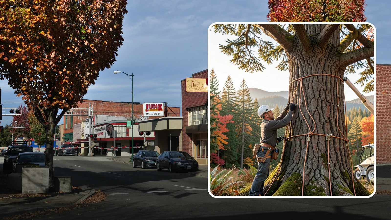 Lightning protection systems in Puyallup, Pierce County, WA - The installation of lightning protection for high-value trees.