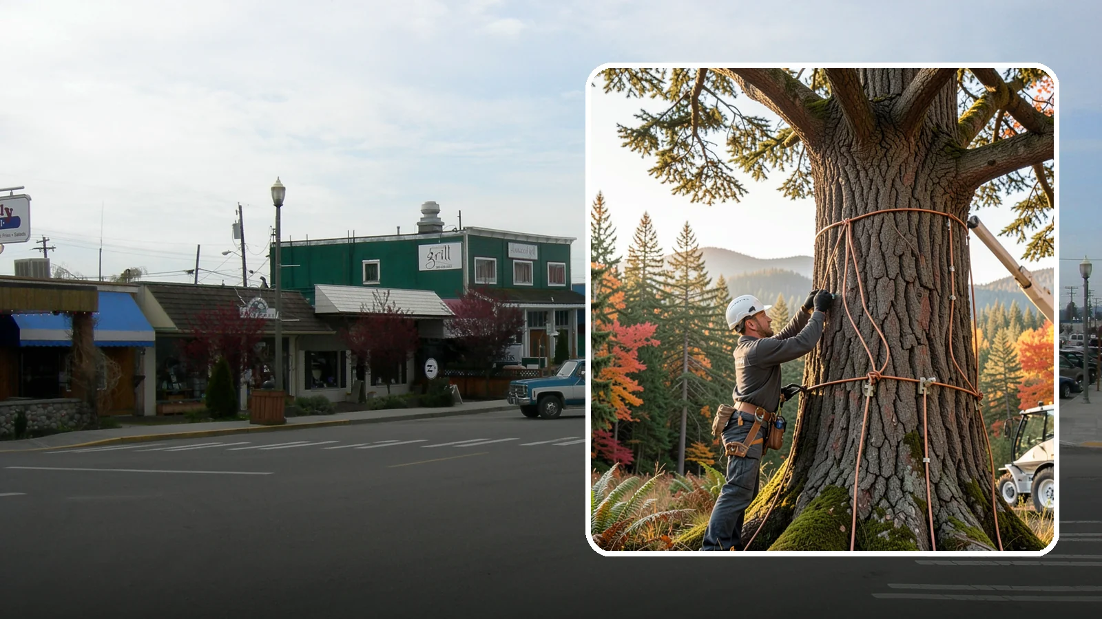 Lightning protection systems in Stanwood, Snohomish County, WA - The installation of lightning protection for high-value trees.
