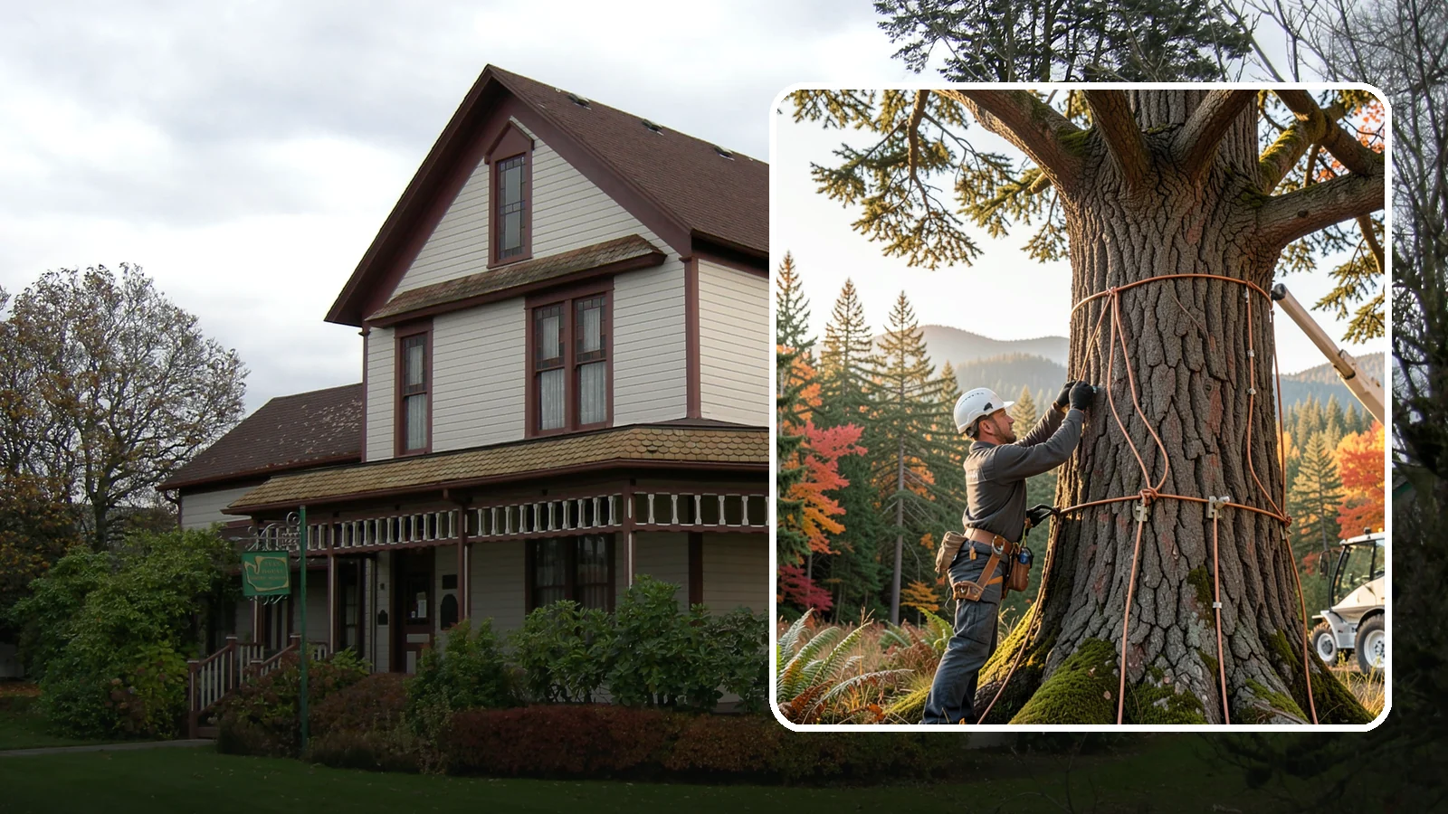 Lightning protection systems in Sumner, Pierce County, WA - The installation of lightning protection for high-value trees.