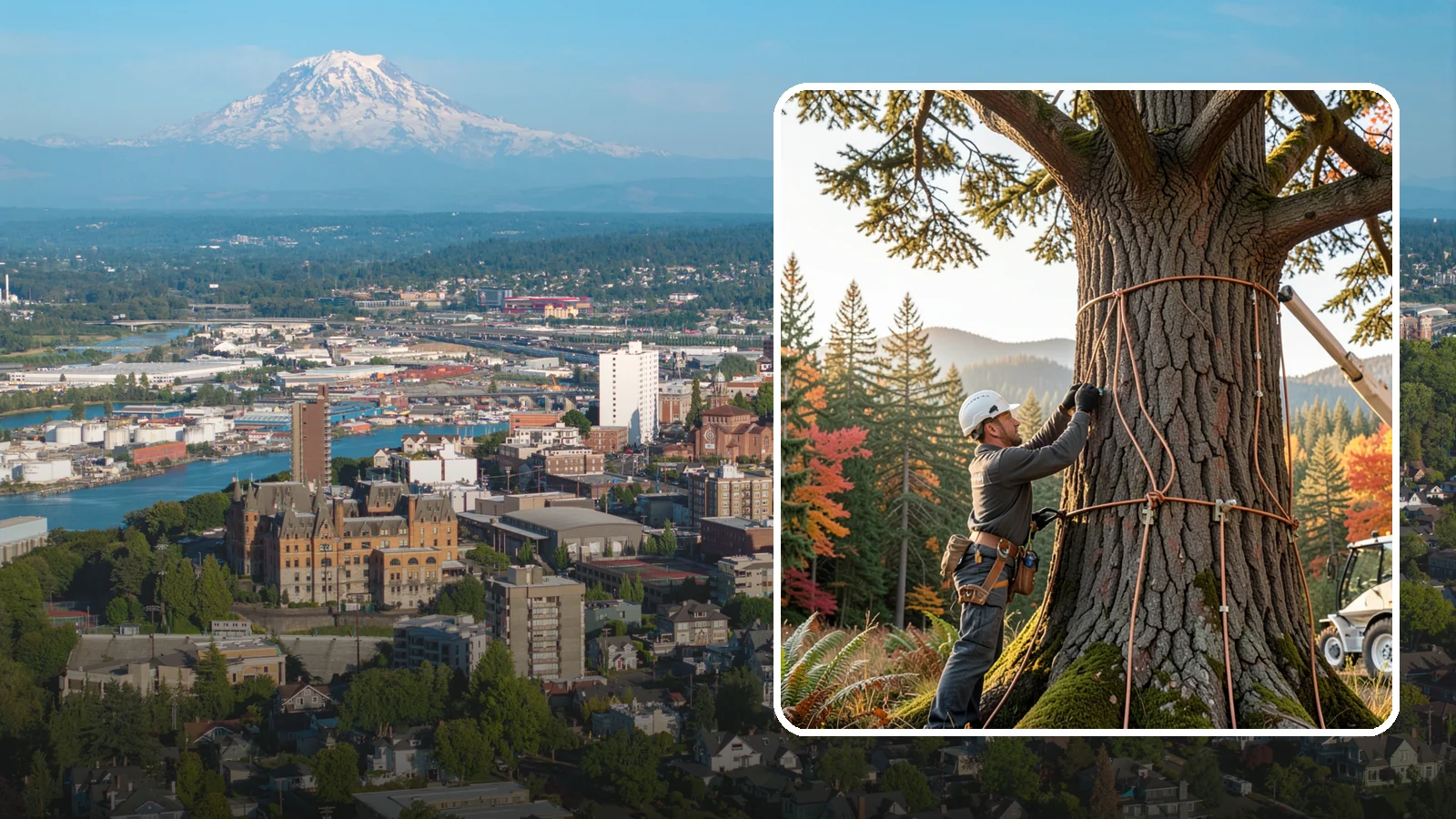 Lightning protection systems in Tacoma, Pierce County, WA - The installation of lightning protection for high-value trees.