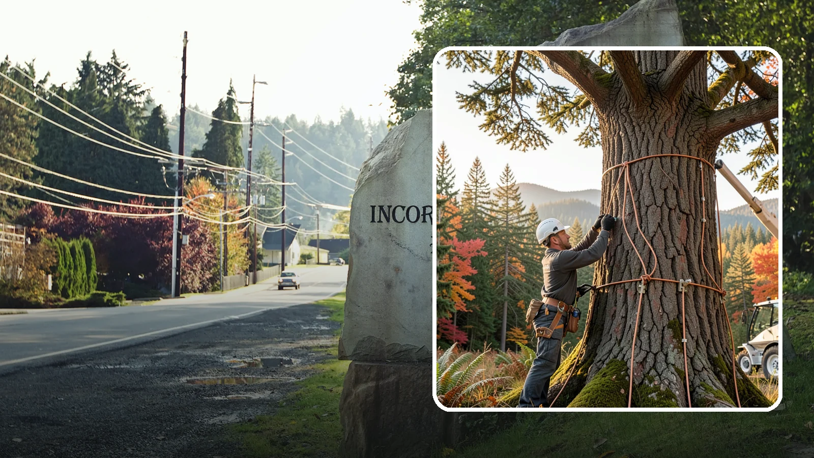 Lightning protection systems in Wilkeson, Pierce County, WA - The installation of lightning protection for high-value trees.